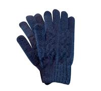 Knit Screen Gloves Winter Five Finger Couple Cycling Plus Student Thickened Warm Retro Woman Mittens For Women Cold Weather Heated Winter (Navy, One Size)