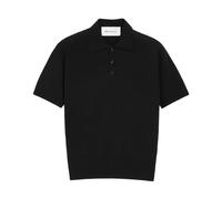 Knit Short Sleeves Polo - male - Ami Paris - Polo Shirts - Black - L - Tops L