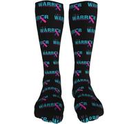 Knit Socks I'M A Warrior Thyroid Cancer Awareness Soft Slouch Sock Stretchy Sport Socks For Walking Parties Winter 50Cm