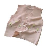 Knit Sweater Vest For Women, Womens Fine Knit Sweater Vest Argyle Stripes Applique Pullover Sleeveless V Neck Waistcoat Knitted Jumper Gilets Buttoned Cardigan Jacket Tank Top Preppy Knitwear,Pink,