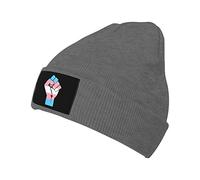 Knit Winter Hat Fist Transgender Flag Running Hat Stretch Beanie Hat Baggy Knit Cuffed Winter Hat for Teens Outdoor Adults