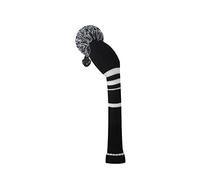 Knit Woods Golf Club Head Cover, 1pcs Pack, Fit Fairways, with Rotating Number Tag (Black Stripes)