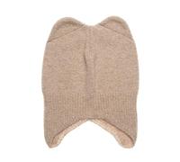 KNITAS Single-layer knitted children's hat made of merino and cashmere wool for toddlers, super soft and warm hat for boys and girls 1-3 years, children's winter hat in beige, size 44-48 cm, beige, 3