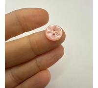 KnitForLess 11mm Baby Pink Star Flower Buttons - 12 Pack - Polyester Sewing & Craft Buttons