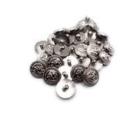 KnitForLess Acrylic Silver Anchor Shank Buttons 15mm Cardigan Coats Jackets Sewing Knitting Pack of 10
