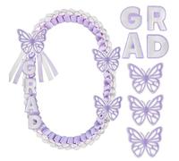 Knitgrip 2025 Graduation Leis Class of 2025 Grad Ribbon 47 Inch Double Braided Necklace Handmade Money Leis Graduation Party Accessories for Graduates High School College, 48 Inches, Polyester, No