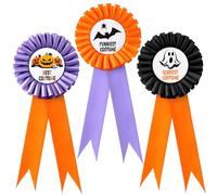 Knitgrip 3 Pieces Halloween Costume Contest Award Ribbons Best Funniest Scariest Costume Contest Awards 1st 2nd 3rd Place Medals for Halloween Holiday Dress-up Party