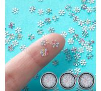 Knitgrip 300 Pcs Mini Metal Snowflake for Craft 0.2 Inch Small Christmas Embellishment Tiny Snowflake Ornaments Little Craft Pieces for DIY Winter Party Decor(Colorful)