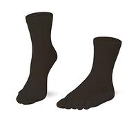 Knitido Dr. Foot Comfort Toe Socks | Black Mid-Calf Toe Socks with Comfort Cuff, Size:UK 9-11 (EU 43-46), Colours:black (001)