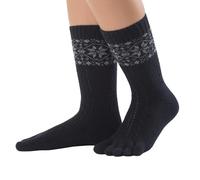 Knitido Naturals Merino and Cachemere | Extra-Warm Winter Toe Socks, Size:UK 5.5-8 (EU 39-42), Colour:black/gray (101)
