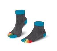 Knitido Rainbows, Colorful Quarter Toe Socks in Cotton (95%) with individually rainbow colored toes