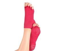 Knitido+ Tani, Half-Toe Socks With Grip, for Yoga, Pilates and Fitness, Size:UK 5.5-8 (EU 39-42), Colour:Magenta (37)