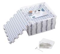 KnitIQ Extra Thick Blocking Mats for Knitting and Crochet Projects - 9-Piece Crochet Blocking Board Set with Gridlines, 100 T-Pins, and Storage Bag - Durable Blocking Board for Crochet and Knitting