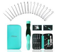 Knitiss 17 Sizes Lighted Crochet Hooks Set 2.5mm~14.0mm, Rechargeable Crochet Hook with Interchangeable Crochet Head