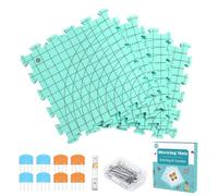 Knitiss 4 PCS Crochet Blocking Mats and Pins Set, 12.6'x12.6' Reusable Blocking Mats for Knitting & Crochet, 1.5cm Thick with 50 T-Pins & 8 Blocking Pins