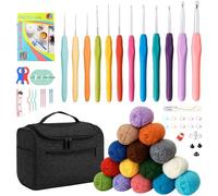 Knitiss Crochet Kits for Beginners, Learn to Crochet Kits with Black Bag