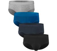 KNITLORD Men's Bamboo Underwear Soft Lightweight Mid/Low Rise Briefs 3 or 4 Pack, 4 Pack-2XL