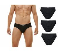 KNITLORD Men's Briefs Bamboo Underwear Soft Mid/Low Rise Briefs 3 Pack (Black, 2XL)