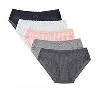 KNITLORD Womens Underwear Bamboo Viscose Knickers Ladies Lace Trim Breathable Briefs Pants Multipack 5 (XL)