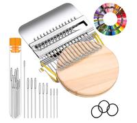 knitPatch kit - knitPatch PatchMaker 2.0 Kit, 100 Colors Embroidery Thread & Floss for Mending, Weaving, Sock & Clothing Repair, Complete Sewing Craft(10Hooks)