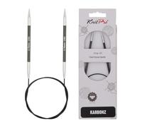 KnitPro 100 cm x 3.75 mm Karbonz Fixed Circular Needles, Black and Silver