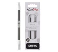 KnitPro 3.25 mm Karbonz Interchangeable Special Circular Needles, Black and Silver