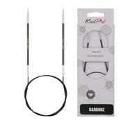 KnitPro 40 cm x 2.5 mm Karbonz Fixed Circular Needles, Black and Silver