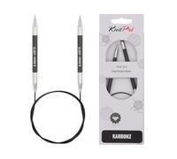 KnitPro 40 cm x 6 mm Karbonz Fixed Circular Needles, Black and Silver