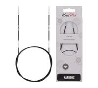 KnitPro 60 cm x 2 mm Karbonz Fixed Circular Needles, Black and Silver