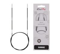 KnitPro 80 cm x 2.25 mm Karbonz Fixed Circular Needles, Black and Silver