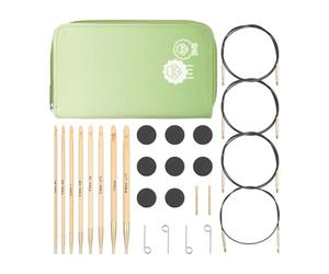 KnitPro Bamboo Deluxe Afghan/Tunisian Crochet Hook Set | 8 Sizes (3.5mm to 12mm)