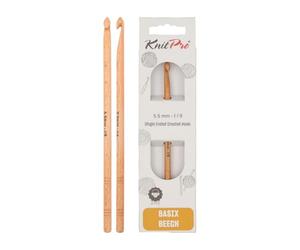 KnitPro Basix Beech Single Ended Crochet Hook | 5.50mm