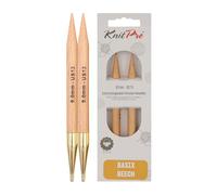 KnitPro Basix Birch: Circular Knitting Pins: Interchangeable: Normal: 11.6cm x 9.00mm, Birchwood, Multi-Colour, 9mm