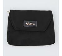 KnitPro Coal Accessory Handy Case - for Knitting or Crocheting Projects, Faux Suede, 13 x 9.5 x 1.5cm - 1 Piece, Black