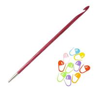 KnitPro Dreamz Afghan Tunisian Interchangeable Crochet Hook 6 inch, 4.00mm (15cm, US Size G) with 10 Colorful Stitch Markers