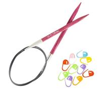 KnitPro Dreamz Circular Knitting Needles 16 inch, Size 10 (40cm, 6.00mm) Bundle with 10 Artsiga Crafts Stitch Markers