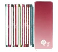 KnitPro - KnitPro Dreamz Polished Birchwood Radiant Multicolor (25cm) Lightweight Single-Pointed Knitting Needles Deluxe Set - 1 Set