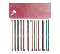 KnitPro Dreamz Single Pointed Needle Set - 11 x 25cm Single Ended Knitting Pin Pairs Dreamz Grande Set, Colour Coded for Beginners, Professionals & Gift Set