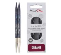 KnitPro Interchangeable Knitting Needle Tapered Tips, for All Types of Yarn, Grey, 10cm x 6.5mm