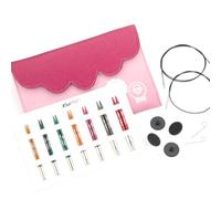 KnitPro Dreamz Interchangeable Needle Set - 7 x 10cm Circular Knitting Pin Pairs with Accessories Dreamz Midi Set, Colour Coded for Beginners, Professionals & Gift Set
