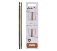 KnitPro Ginger Crochet Hooks - 3.75mm Afghan Tunisian Interchangeable Wooden Crocheting Hooks, Smooth & Comfortable, Brown