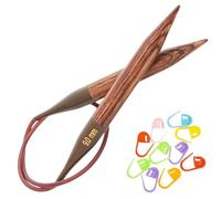 KnitPro Ginger Circular Knitting Needles 16 inch, Size 11 (40cm, 8.00mm) Bundle with 10 Artsiga Crafts Stitch Markers