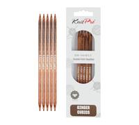 KnitPro Ginger Cubics Double Pointed Needles 15cm (6") - 6.00mm US 10