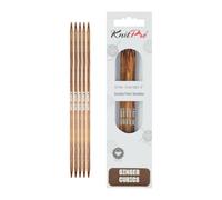 KnitPro Ginger Cubics Double Pointed Needles 20cm (8") - 4.00mm US 6