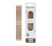 KnitPro Ginger Cubics Double Pointed Needles 20cm (8") - 4.50mm US 7