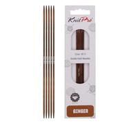 KnitPro Ginger Double Pointed Needles - 12.5cm x 2.5mm Double Ended Knitting Pins, Set of 5, Brown