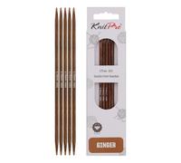 KnitPro Ginger Wood DPN Double Pointed Knitting Needles 15cm 20cm All Sizes