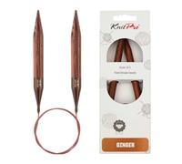 KnitPro Ginger Fixed Circular Knitting Needles Wooden 80cm - Sizes: 2mm-12mm