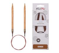 KnitPro Ginger Fixed Circular Knitting Needles Wooden 80cm - Sizes: 2mm-12mm