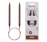 KnitPro Ginger Fixed Circular Knitting Needles Wooden 80cm - Sizes: 2mm-12mm